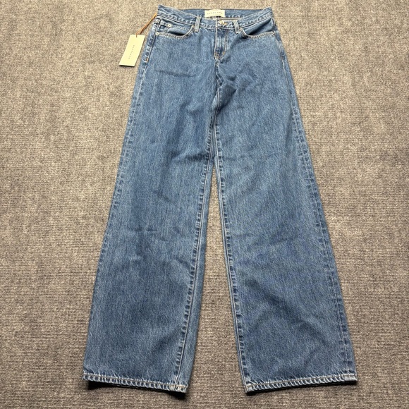 SLVRLAKE Jeans Womens 23 (28x35) Blue Mica Low Rise Wide Leg in Sweet Memory NEW - Picture 1 of 15